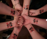 Personalisierte JGA Tattoos mit Brautmotiven für Bachelorette Party und Junggesellinnenabschied
