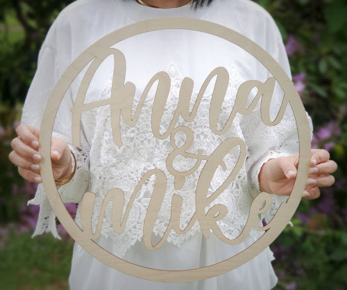 Holzring Hochzeitsdeko personalisiert Geschenk Hochzeit