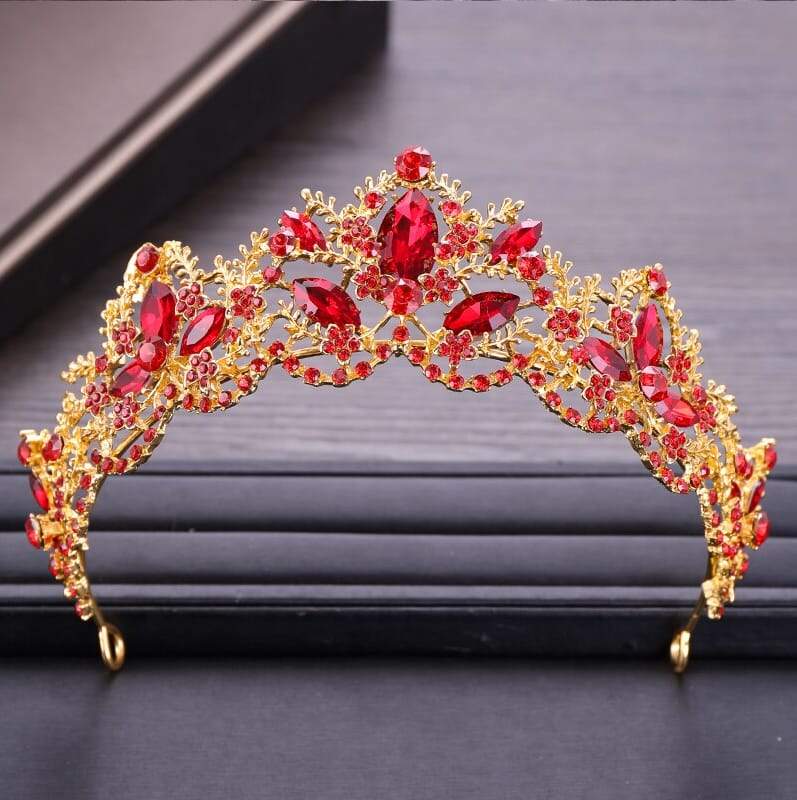 Diadem in rot - SK852 - Brautwunsch