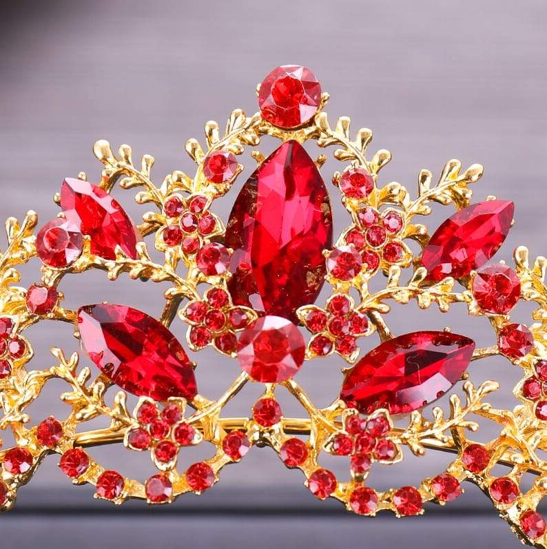 Diadem in rot - SK852-Brautwunsch-Brautwunsch