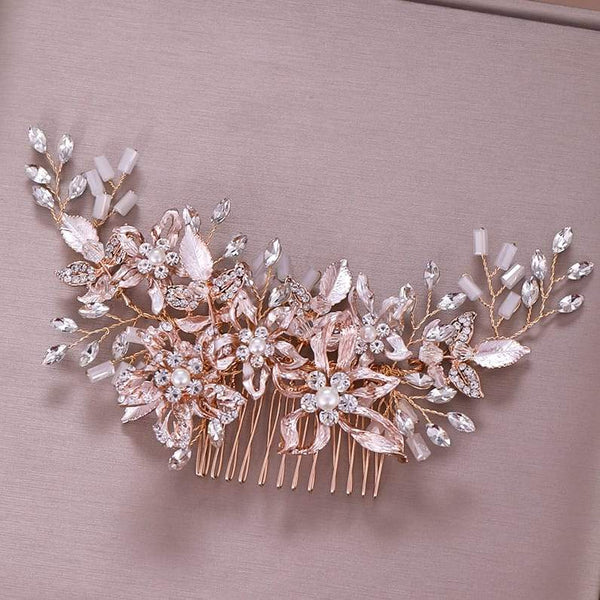 Haarschmuck Hochzeit Gold Hochzeits-Haarkamm Aus österreichischem Kristall – Goldener Schweizer Schliff, Perfekt Für Brautjungfern Hochzeits Haarkamm