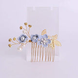 Haarkamm - OP144-Brautwunsch-Blau klein-Brautwunsch