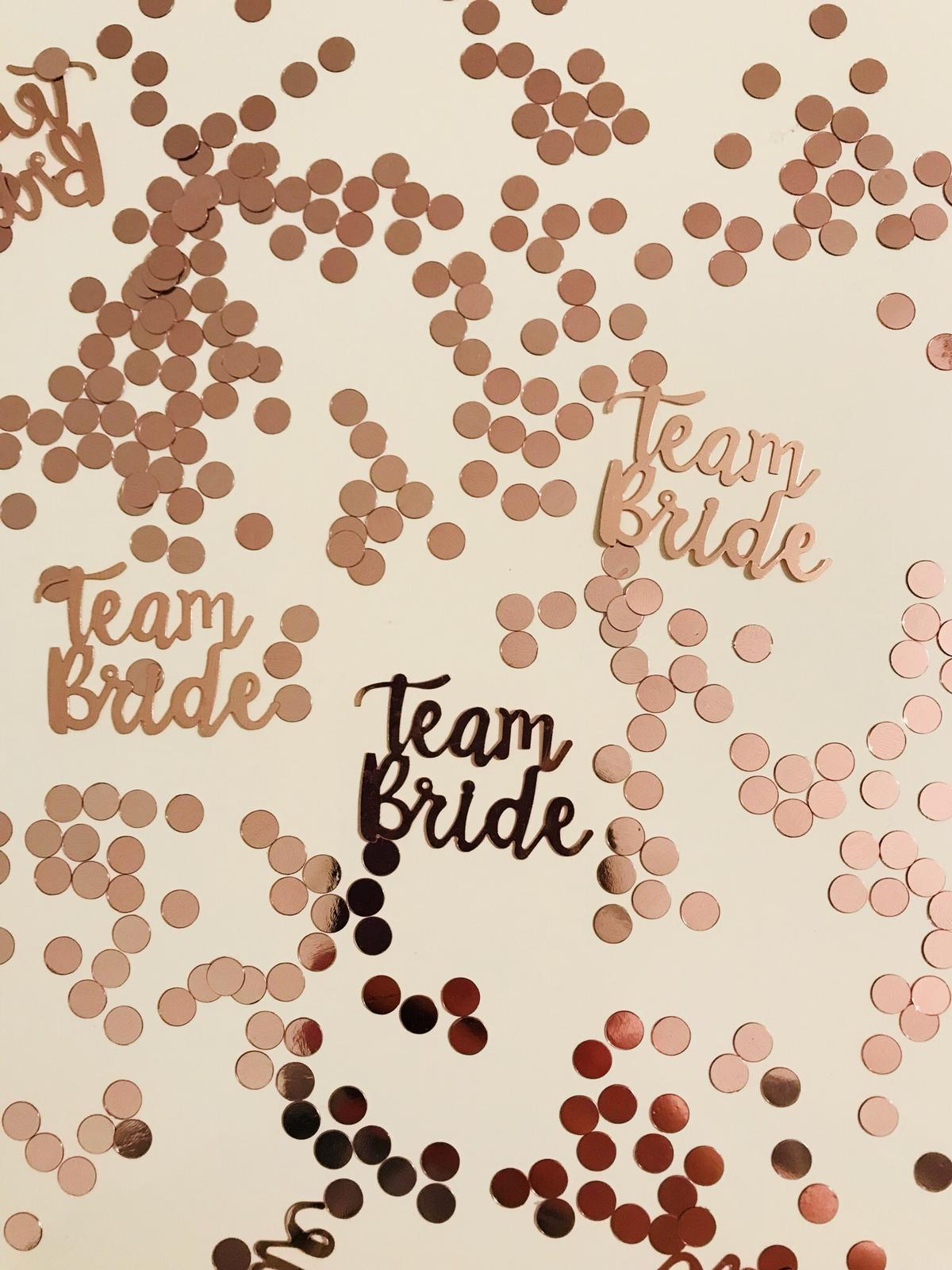 Team Bride Konfetti in Rosegold – 15g JGA Deko für den Junggesellinnenabschied und Bachelorette Party