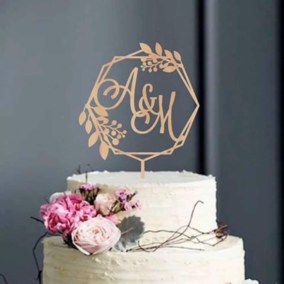 Personalisierter Hochzeitstorten-Topper TP26 mit Namen – handgefertigter Tortenaufsatz für individuelle Hochzeitsdeko und bleibende Erinnerungen