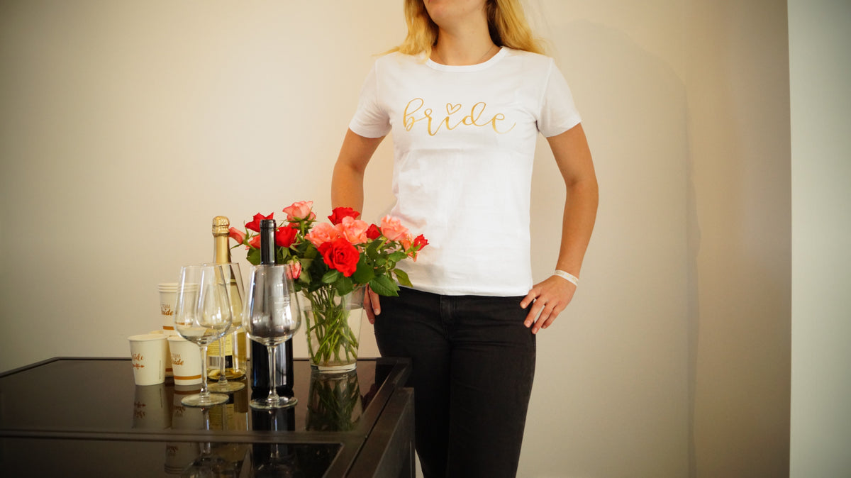 JGA T-Shirts Bride & Team Bride-Brautwunsch-S-weiß-Brautwunsch